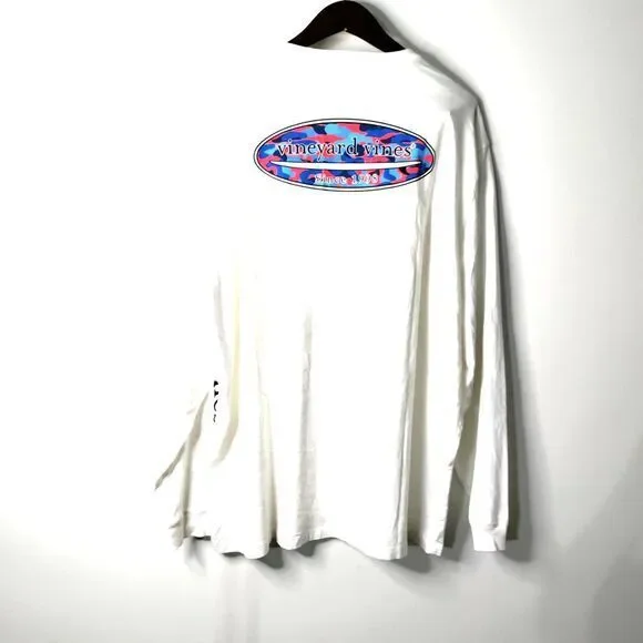 Vineyard Vines Long Sleeve Men XXL Whale Pullover Spellout Shirt Y2K Retro *READ - Picture 3 of 10